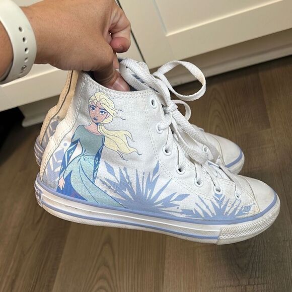 Converse Disney Frozen Elsa All Star Chuck Taylor Hi-Top Shoes Junior Size 5 - Picture 8 of 12